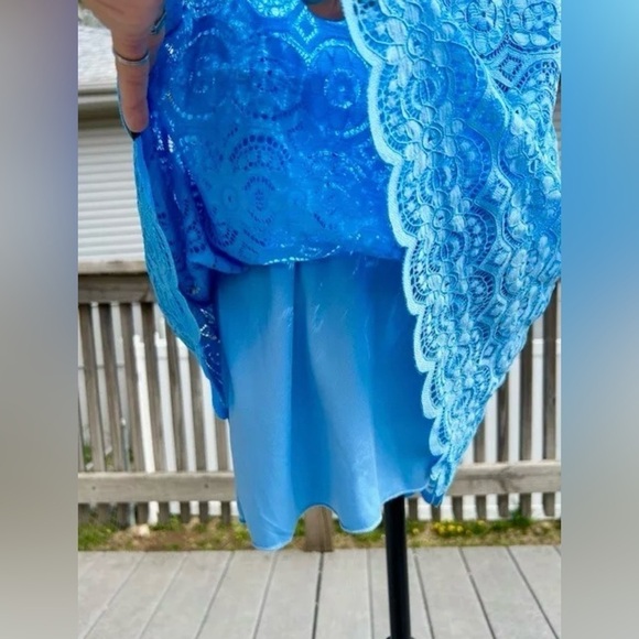 Speechless Sky Blue Scalloped Lace Yoke Shift Dress LIKE NEW CONDITION!​​​ - Picture 8 of 10